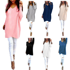 Fashion V-Neck Long Sleeve Women's Sweater