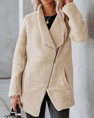 Casual Fleece Fuzzy Coats Faux Shearling Shaggy Jacket