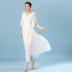 Fashion V neck Circular cape Evening Dresses