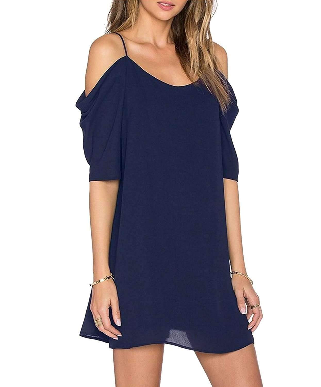 Fashion Vest Short sleeve Shift Dresses