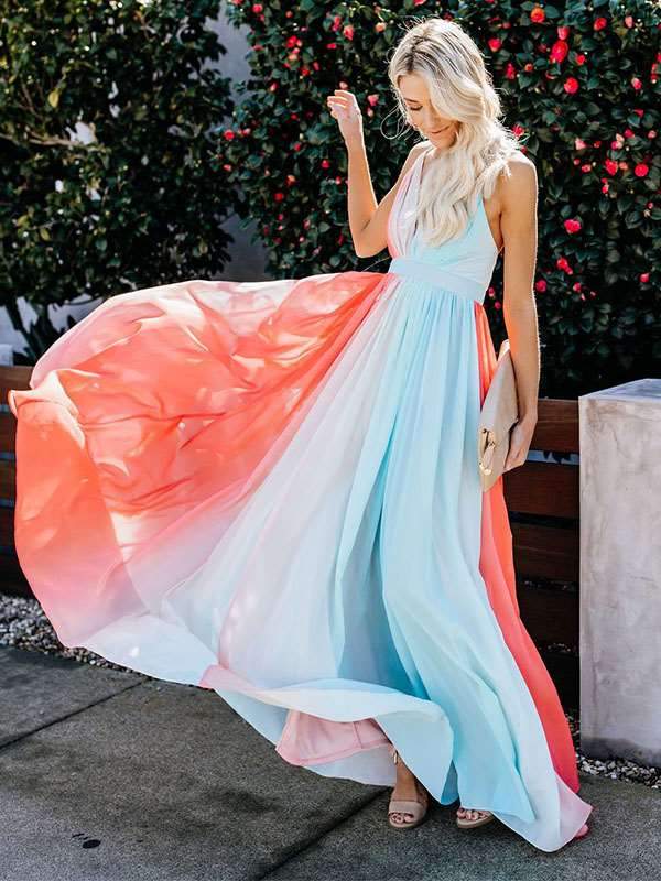 Fashion Women Skater Strapless Sexy Vacation Chiffon Dresses