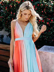 Fashion Women Skater Strapless Sexy Vacation Chiffon Dresses