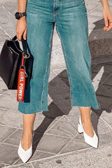 Pointed Toe Mid Heel Pumps