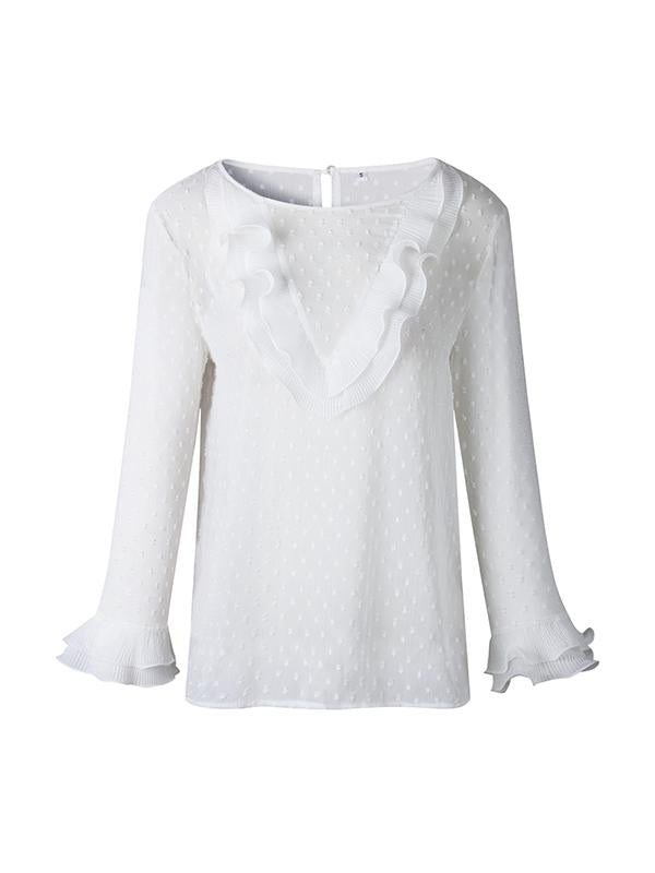 Fashion White Floral Lace Round Collar With Back Button
