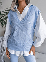 Fashion v neck plain knit sleeveless sweater vests