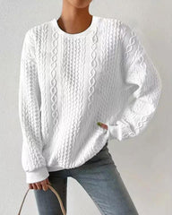 Cable Knit Drop Shoulder Sweatshirt