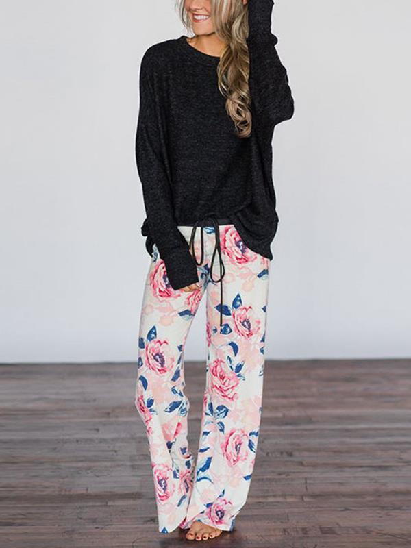 Fashionable loose fitting printed trousers Pants