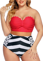 Avidlove Swimsuit for High Waisted Bikini Tummy Control 2 Piece Swimwear Bathing Suits S~4XL