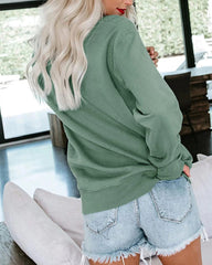 Casual Crew Neck Sweatshirts Long Sleeve Solid Tunic Tops Loose Pullovers