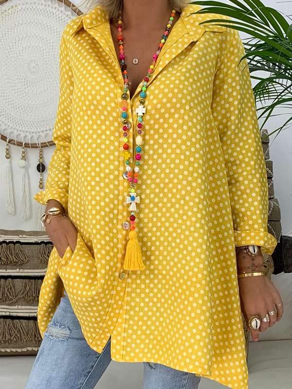 Fashion Wave Pot Plus Size Blouse