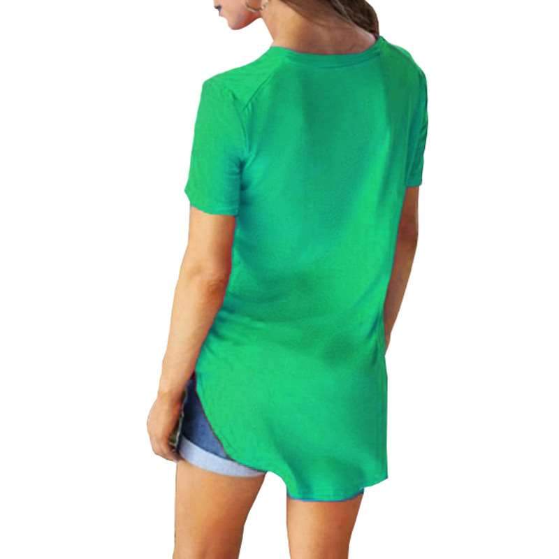Fashion V neck Short sleeve Long T-Shirts