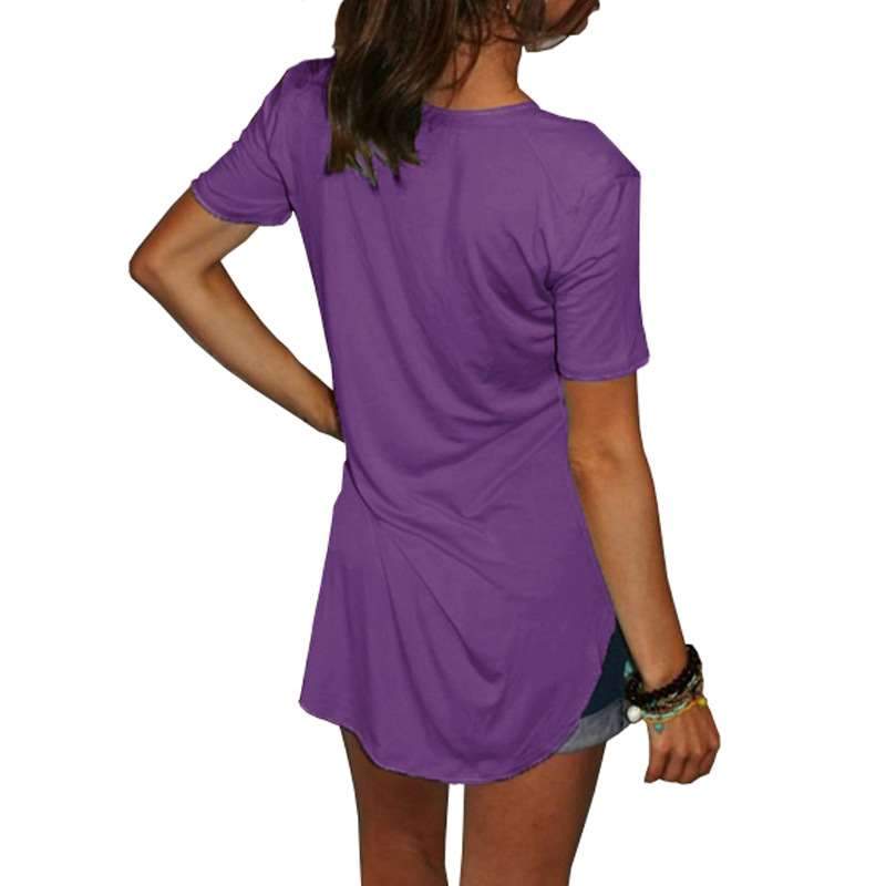 Fashion V neck Short sleeve Long T-Shirts