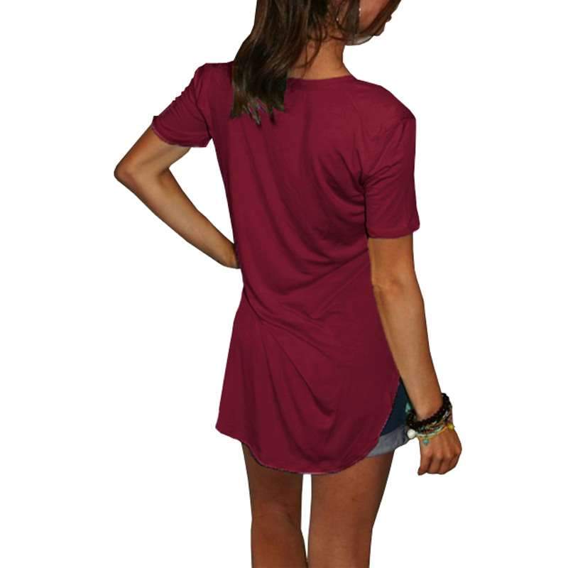 Fashion V neck Short sleeve Long T-Shirts
