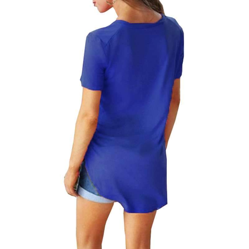 Fashion V neck Short sleeve Long T-Shirts