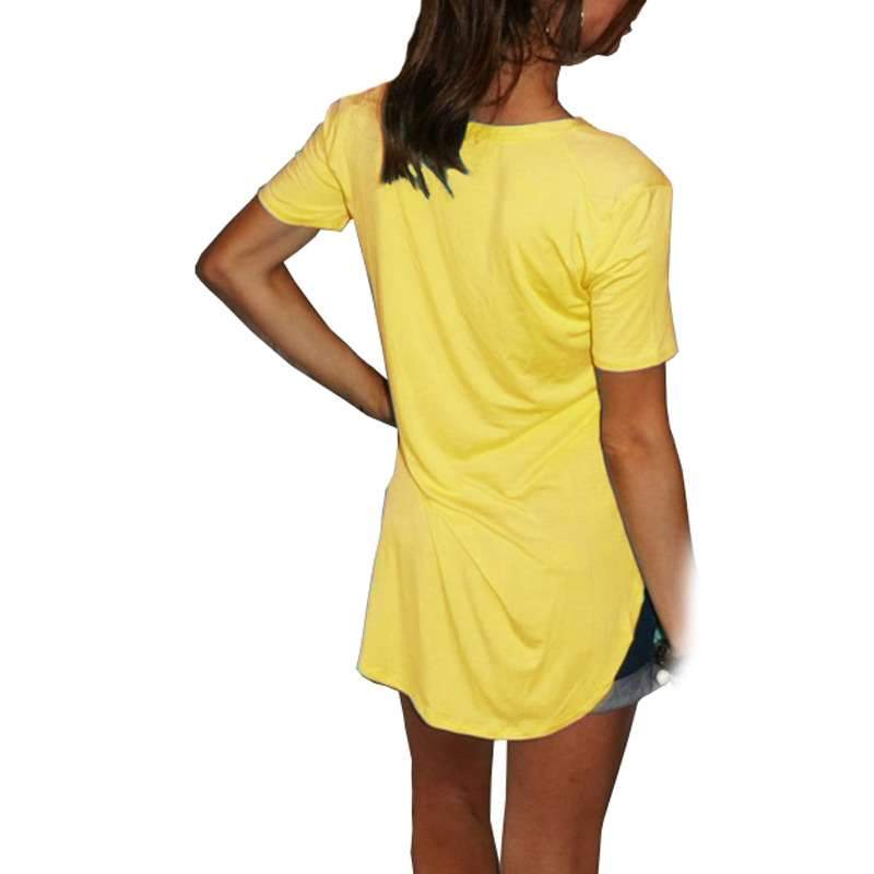 Fashion V neck Short sleeve Long T-Shirts