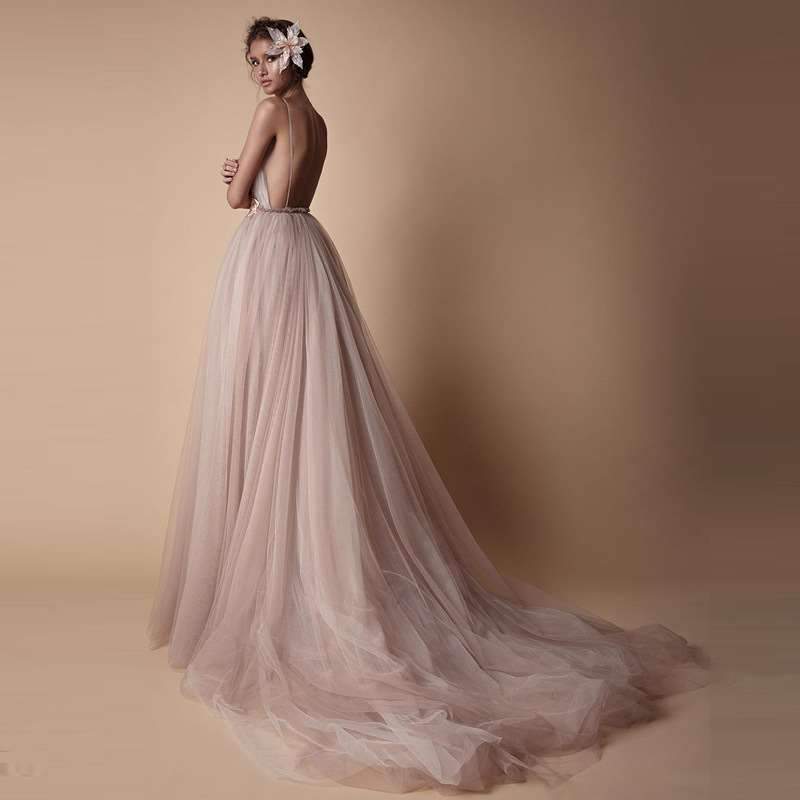 Fashion V neck Backless Vest Evening Dresses