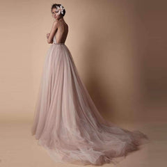 Fashion V neck Backless Vest Evening Dresses
