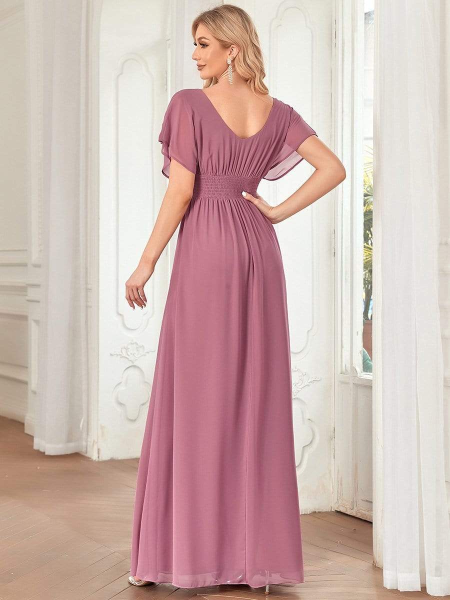 Women's A-Line Empire Waist Maxi Chiffon Evening Dress Toadds Women's A-Line Empire Waist Maxi Chiffon Evening Dress Toadds