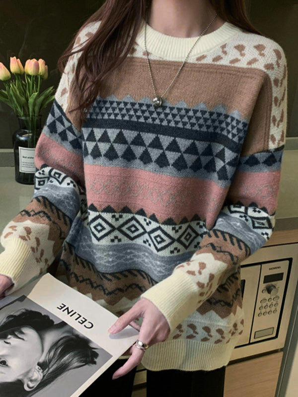 Vintage Jacquard Knit Sweater