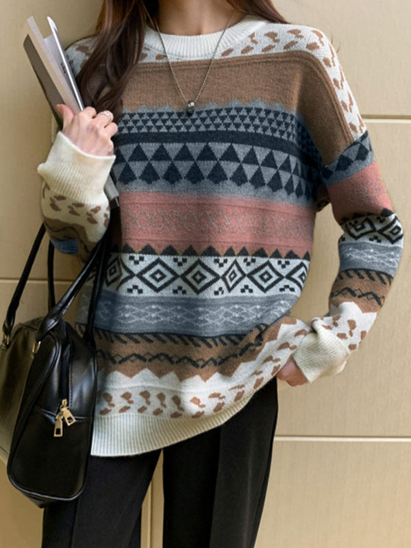 Vintage Jacquard Knit Sweater