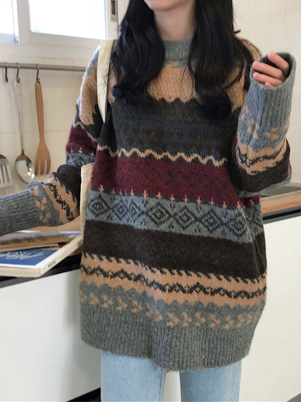 Vintage Jacquard Knit Sweater