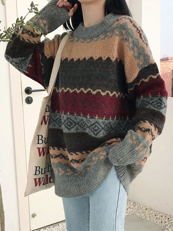 Vintage Jacquard Knit Sweater