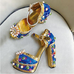 Palais Rhinestone-Embellished Block-Heels