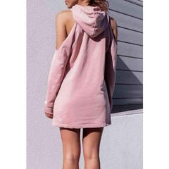 Fashion Word print Off shoulder Long sleeve Hoodies Sweatshirts