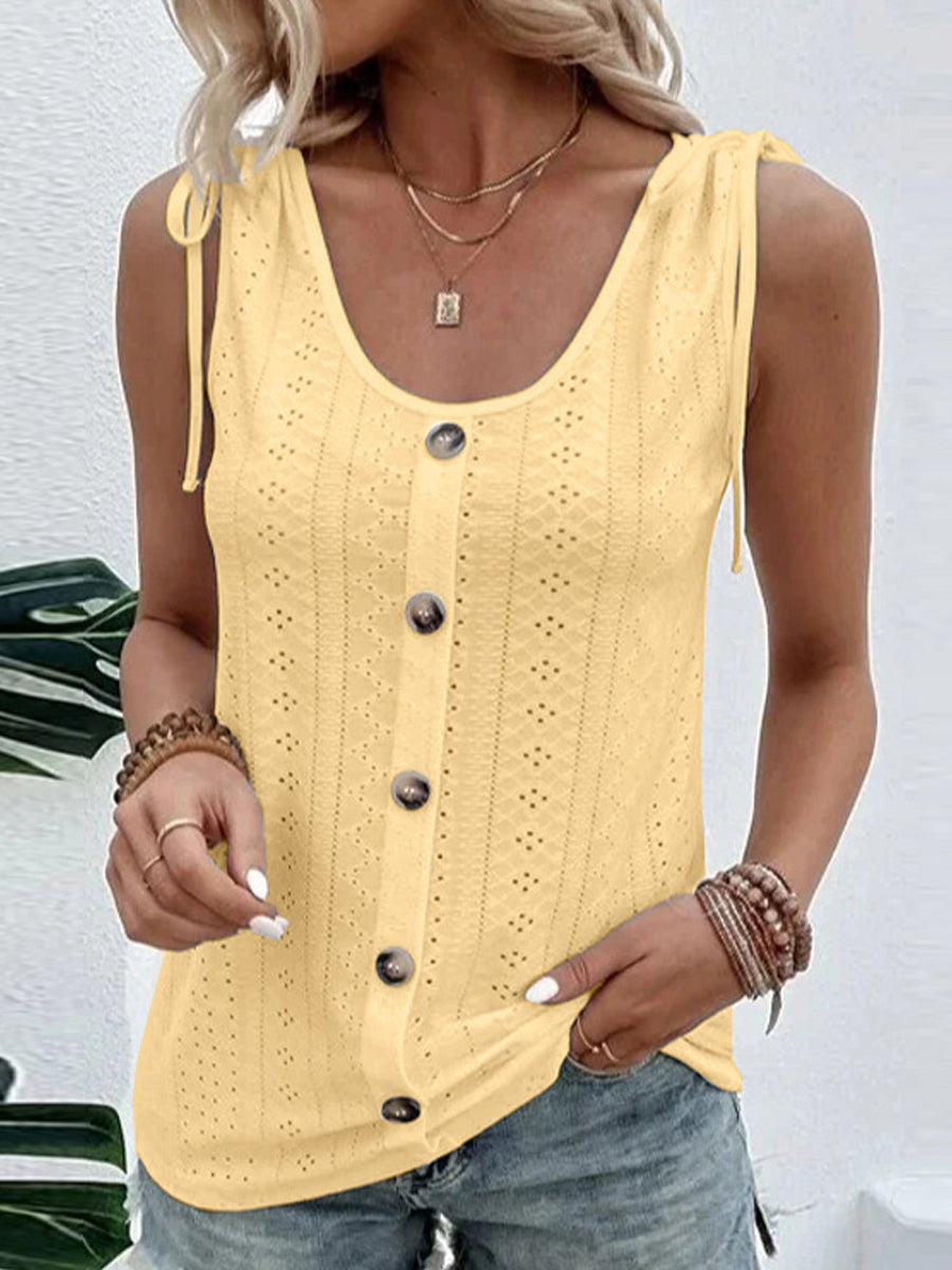 V-Neck Slimming Commuter Solid Color Tank Top