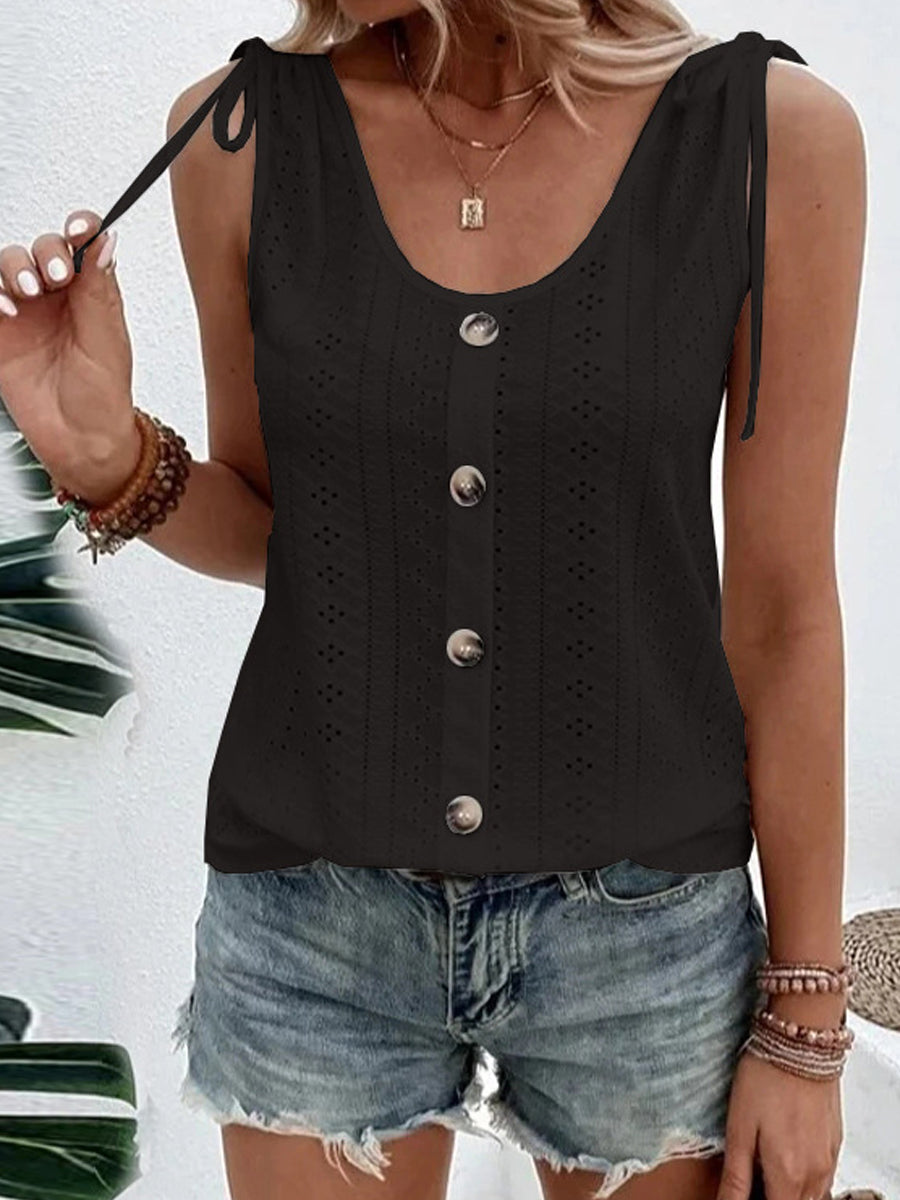 V-Neck Slimming Commuter Solid Color Tank Top