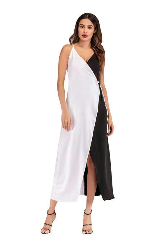 Fashion Vest Gored Maxi Dresses