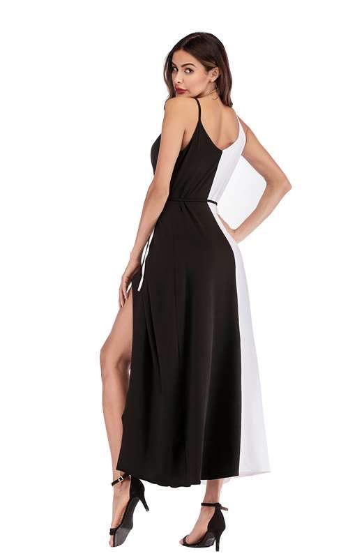 Fashion Vest Gored Maxi Dresses