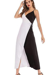 Fashion Vest Gored Maxi Dresses