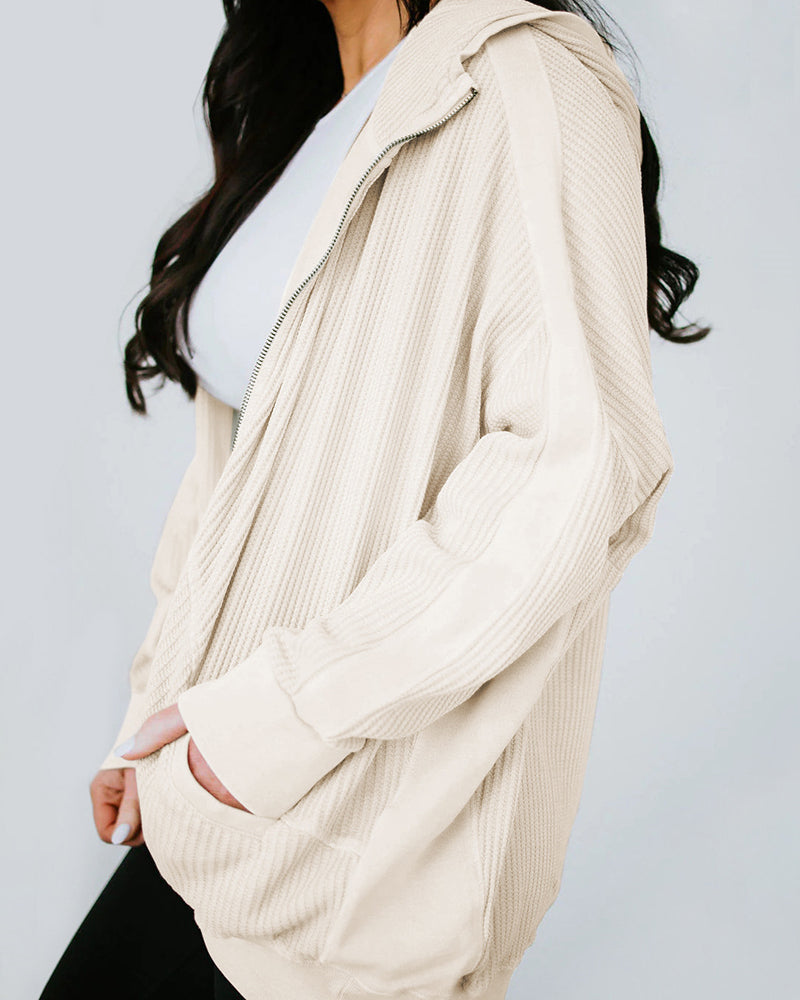 Cardigan Zipper Sweater Loungewear Outerwear Hoodie Long Jacket