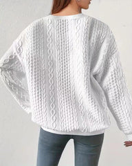 Cable Knit Drop Shoulder Sweatshirt