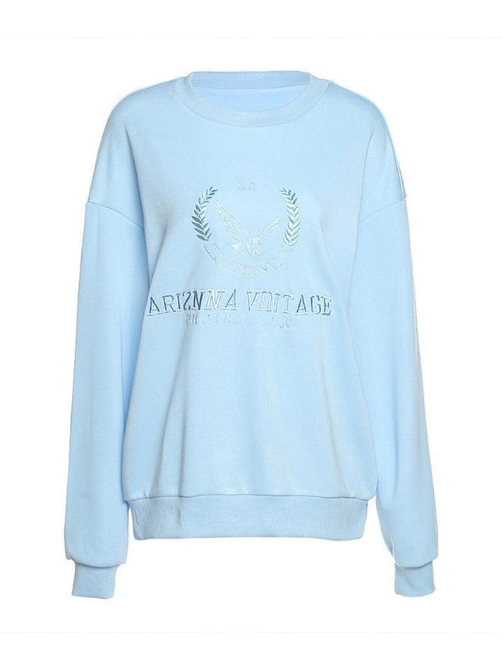 Vintage Embroidered Long Sleeve Sweatshirt