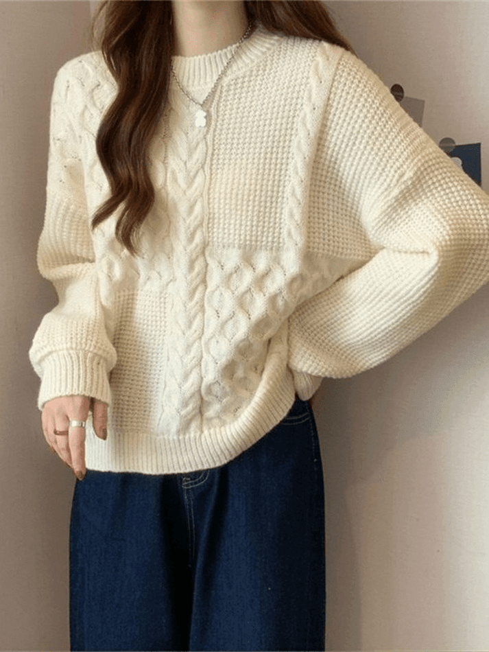 Vintage Long Sleeve Cable Knit Sweater
