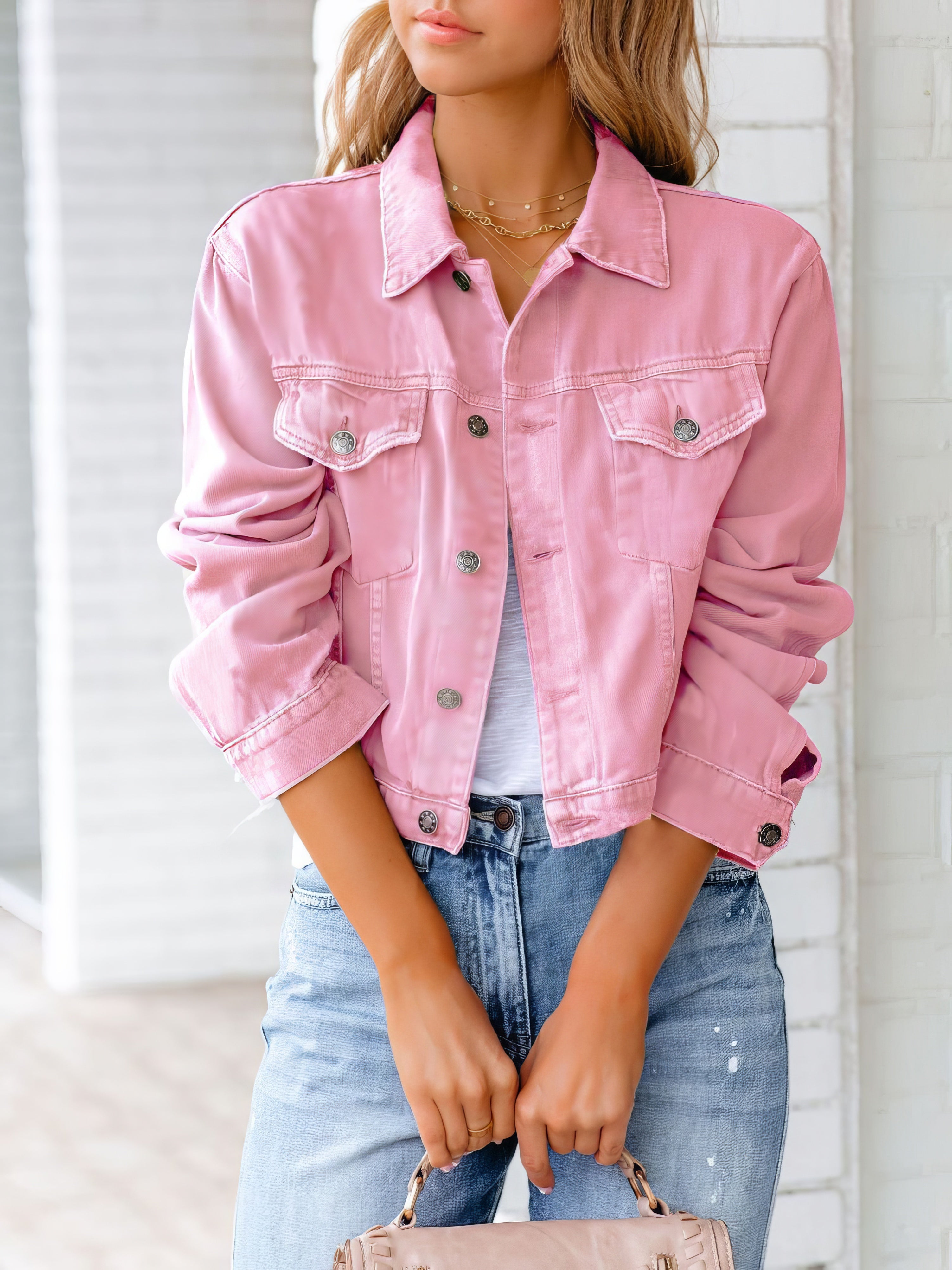 Pocket Long Sleeve Denim Jacket